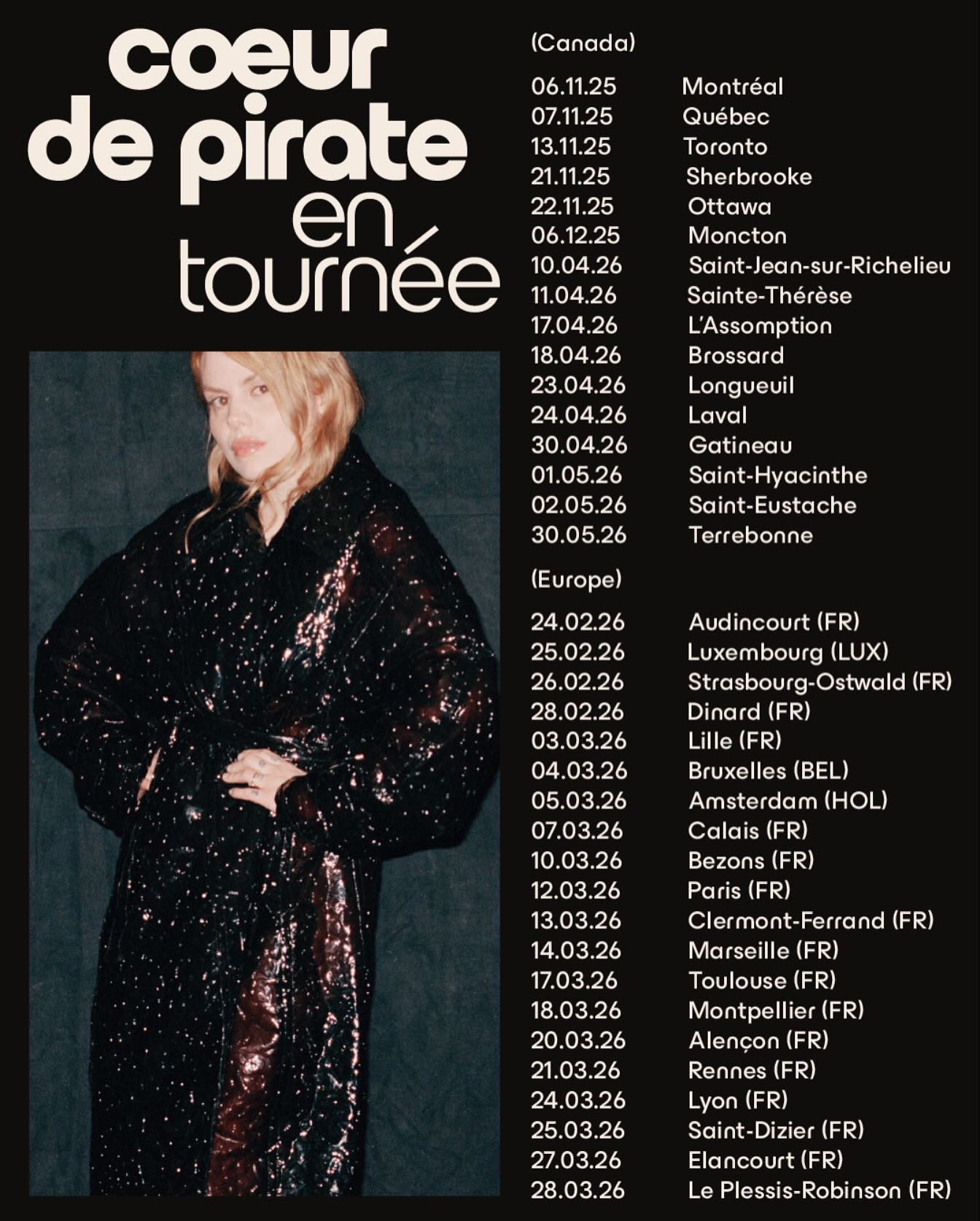 Affiche de la tournée Cœur De Pirate 2026–2027
